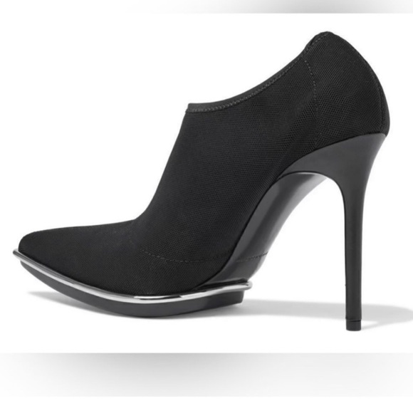 ALEXANDER WANG Cara Stretch Mesh Pointy Toe Sock Fit Pull On Ankle Booties 37.5 - Picture 5 of 14